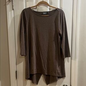 Elegant Brown 3/4 Sleeve Tunic